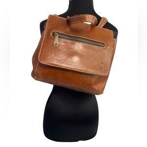 Patricia Nash Cognac Brown Leather Crossbody Bag